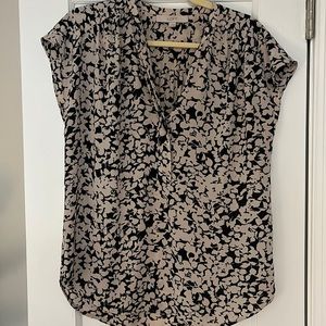 Black and beige blouse